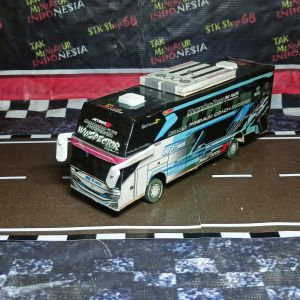 Mainan Miniatur Bis QQ TRANS WINSPECTOR bisa Full Lampu bisa tambah Telolet Basuri