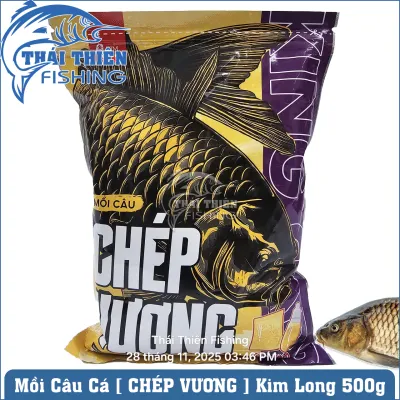 Mồi Chép Vương 500g – Có Sẵn Gạo & Hương Liệu – Mồi Câu Cá Chép Kim Long – Dễ Dùng Hiệu Quả Cao