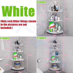 3/4/5 Layers Bathroom Organizer Rack Foldable Metal Bathroom Corner Shelf Storage Rack for Toilet Kitchen Living Room