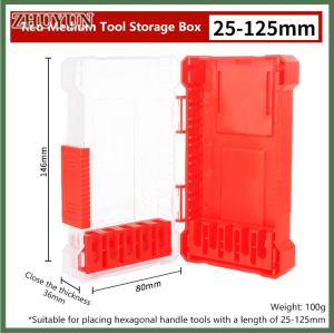ZHUYUN Drill Bit Storage Case Portable 6.35mm Hex Drill Bit Case 5 Sizes Water Resistant PVC Detachable Holder Hangable Storage