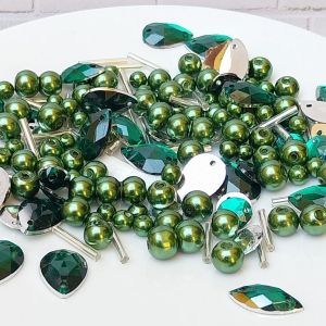 Mutiara sintetis Payet manik mote tabur jahit campuran motif per 10 gram