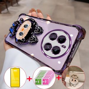 เคสสำหรับ Realme 13 5G เคสศัพท์ realme 13 pro PLUS 5G เคสนิ่มซิลิโคนกันกระแทก ดีไซน์ใหม่สวยงามใส การ์ตูนพร้อมที่วางและฟิล์มนุ่ม SJMlbbzj01