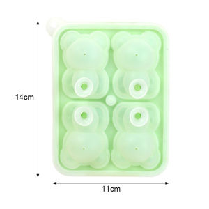 Cute 4 Grid 3D Little Teddy Bear Shape Ice Cube  Ice Cream Ice Box Ice Mold Cute Bear Ice Cube Tray