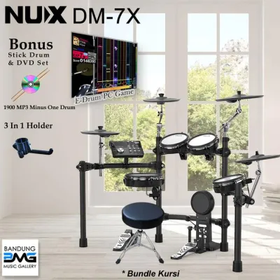NUX DM7X Drum Elektrik Bundle Kursi / DM 7X / DM7 X / Electric Drum