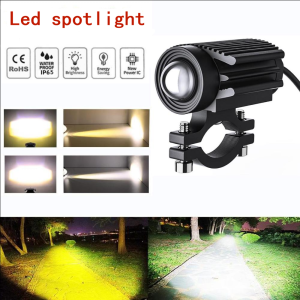 60WATT lampu tembak MOTOR MOBIL/lampu Sorot laser motor penggerak eksternal 2 warna High low putih kuning waterproof / lampu led motor/ lampu dekat 6000 Lumens