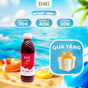 Mứt thanh long Déli - 1 lít - thịt quả tự nhiên chuyên dùng pha chế trà trái cây sinh tố