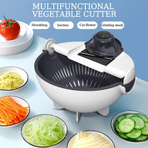 9 in 1 Home Multifunction Detachable Kitchen Easy Use Drain Basket Vegetable Cutter Set