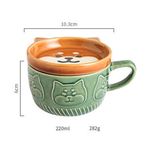 Cartoon Cat Coffee Mug With Cat Pattern Lid Small Dish Cute Breakfast Cup Creative Coffee Cup Milk Cup Gift For Girl