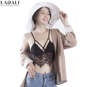 Áo Lót Ren Không Gọng Ladali Dáng Croptop Đan Dây Chéo Ngực Cá Tính Hàng Thiết Kế Cao Cấp