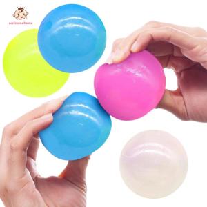 Welcomehome 6/12/16PCS Glow in The Dark Sticky Balls Stick To The Ceiling Luminous Stress Relieving Balls Cool Stuff for Kids Adults