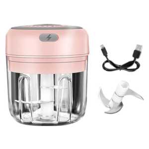 OOTDHOME Wireless Electric Garlic Chopper Blender Kitchen Food Meat Onion Crusher Cutter 100mL