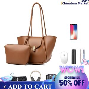 【Chinatera】Women Simple Tote Handbag for Women Women Fashion Shoulder Bag PU Leather Simple Tote Handbag for School Work Travel