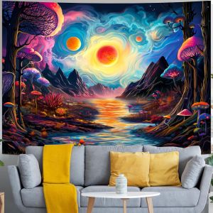Nấm Tấm Thảm Thiên Hà Không Gian hành tinh mặt trăng Tưởng Tượng Núi Sông Cây treo tường Cho Phòng Ngủ Khách trang trí phòng ở Tường Trang Trí Nội Thất Treo trang trí tường trang trí phòng ở Trang Trí Nội Thất Vải Treo Tường (Năm Kích Thước Để Lựa Chọn)
