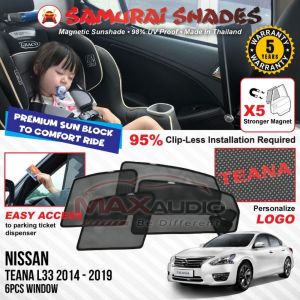 NISSAN TEANA L33 2014 - 2018 X5 MAGNET KUAT Sunshade SAMURAI SHADES Magnetik Sun Shade Pelindung Matahari Kereta [FREE🎁]