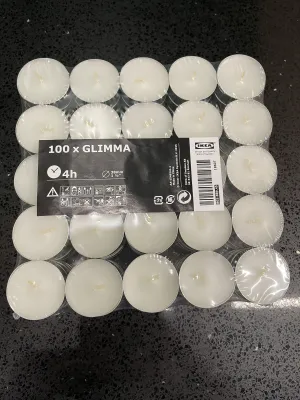 IKEA GLIMMA Unscented Tealight Candle Lilin