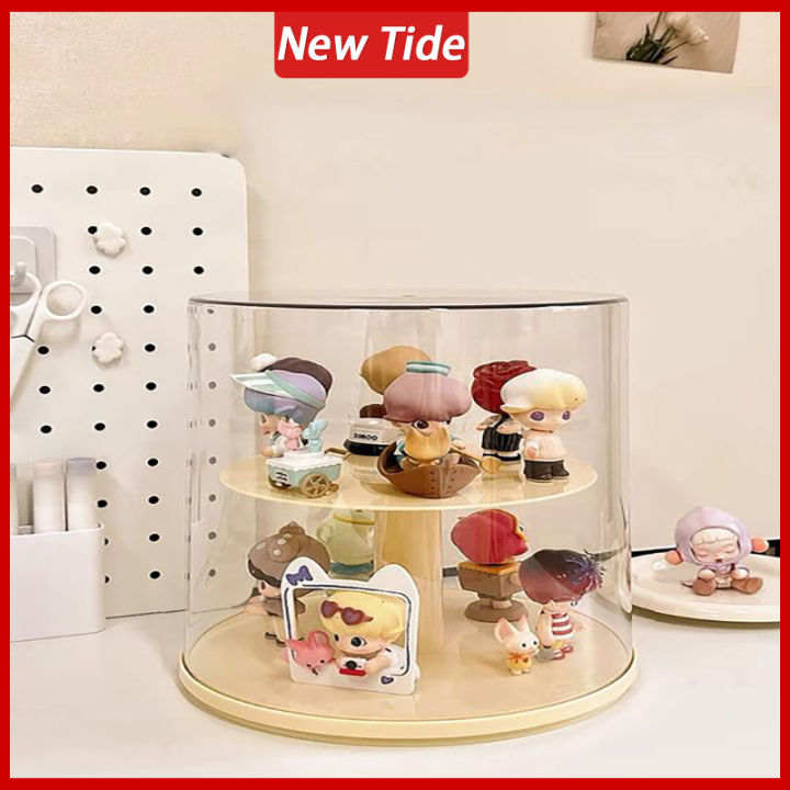 Installation Free Display Box Doll Storage Case 2 Layers Transparent ...