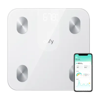eufy by Anker A1 Bluetooth Smart Scale Digital Bathroom Health Monitor Scale Smart Fat BMI Body Scale LED Display T9120