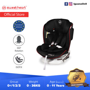 Sweet Heart Paris CSQ5 PLUS vs PRO Group 0+123 ISOFIX 360 Swivel Baby Car Seat with Adjustable Canopy and Side Impact Protection JPJ Approved MIROS and ECE R44/04 Certified