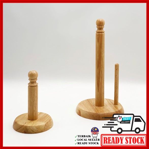 Natural Wooden Portable Kitchen Towel / Tissue Paper Roll Holder ...