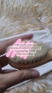 Akarana Baby Goat Wool Baby Hair Brush FREE Pouch Newborn Hairbrush Wool Baby Wooden Brush Comb Sikat Rambut Bayi 宝宝梳子