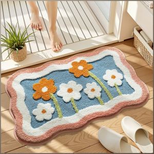Flocking Carpet Support Quick-drying Bathroom Carpet Elegance Natural Large Capacity Pulling Without Stripping