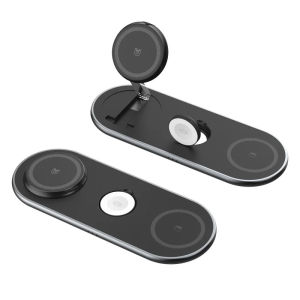 3 in 1 Qi2 Magnetic Wireless Charger For iPhone 15 14 13 12 Fast Charging Station For Watch 9 8 7 6 5 SE Ultra Airpods Pro