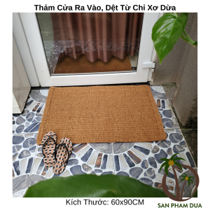 Thảm Xơ Dừa 60x90cm Thảm Loại Cứng Chùi Giày Dép Cửa Ra vào Trong Nhà Dệt Từ Chỉ Xơ Dừa Tự Nhiên
