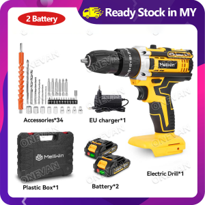 🔥3 Days Delivery🔥34PCS Set Drill Power Tool Electric Impact Drill 25+3 Torque Cordless Electric Screwdriver Woodworking Power Tool For Makita 18V Battery Pin