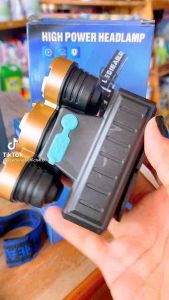 Đèn Pin Đội Đầu 5 Bóng Chống Nước Kèm Pin Sạc Đèn Pin Đeo Trán Cực Tiện Lợi