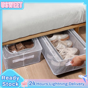 Large Foldable Organizer Box Clothes Storage Box With Lid Shoe Organizer Case Pvc Dustproof Shoe Box With Steel Frame