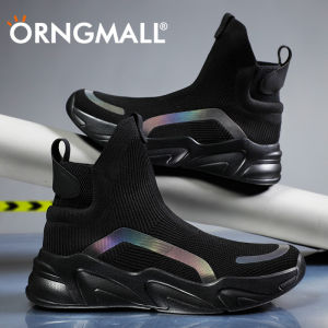 ORNGMALL Socks Running Shoes Men Sneakers Sports Shoes for Men  Breathable Casual Elasticity Platform Vulcanize Ankle Boots 36-48