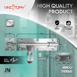 Slot Kunci Pintu Rumah Vincitory Grendel Overpal Stainless 4 6 8 Inch | 2014 2274