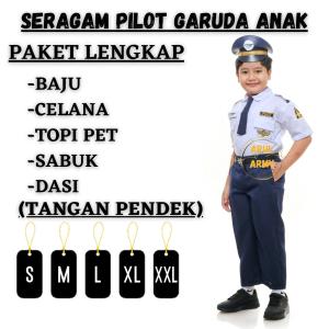 PILOT ANAK Baju seragam penerbang pilot anak zet garuda indonesia kostum karnafal profesi anak tk paud polisi polantas laki laki cewek perempuan 17 agustusan grosir promo bandung
