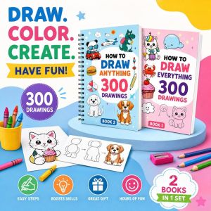 Kids Cartoon Coloring Book Thick Paper 300 Fun Patterns 110 Pages Learning Toy Ages 3+ Enhance Focus