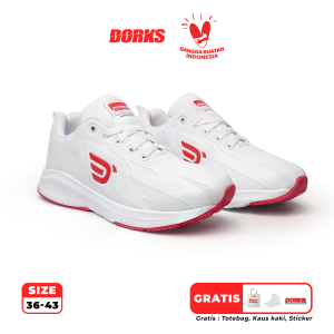 Dorks Running Fast White Red - Sepatu Casual Running Pria dan Wanita Original