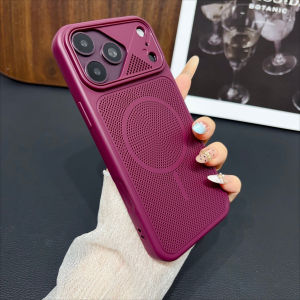 Case For iPhone 18 17 Pro Max Case Fashion Acrylic Heat dissipation Protective Back Cover For Magsafe Phone shell Funda