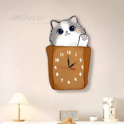 Jam Dinding Kucing Lucu Dekorasi Ruang Tamu Jam Dinding Mode Sederhana Jam Dinding Kartun