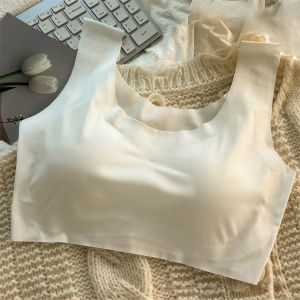 ChoiFoo บราผู้หญิงใหม่เซตบราผ้าไหมน้ำแข็งสไตล์เกาหลี4ชิ้นบราสีทึบสไตล์เกาหลีเรียบง่ายชุดชั้นในไร้ตะเข็บบรานักเรียนบราทรงสปอร์ตบรานุ่มสบายเย็นระบายอากาศได้ดียกทรงตัวบาง