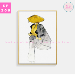 Tranh trang trí shop thời trang phong cách hiện đại in vải canvas đã có khung và đinh treo nhiều size - nhận làm theo kích thước yêu cầu