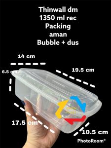 THINWALL DM ISI 25 SET/ KOTAK MAKAN PLASTIK 1350ML/TEMPAT SATE BAKSO SOSIS MURAH