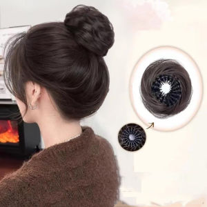 Búi tóc giả tròn kẹp ôm co dãn B11 ❤️FREESHIP❤️ tóc giả búi tròn búi tròn tóc củ tỏi búi tóc giả nữ tóc nữ