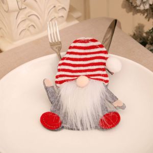 CSR Christmas Cutlery Holder Knife Fork Pocket Bags Xmas Tableware Cover Dinner Christmas Decorations