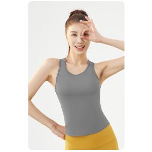 ✨รุ่นใหม่✨(YOGA-652) Lycra Yoga Vest เสื้อบราโยคะ เสื้อกล้ามฟิตเนส มีฟองน้ำ สปอร์ตบราแบบเสื้อกล้ามเว้าหลัง