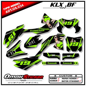 DECAL STRIPING KLX BF  G SE PREMIUM - BISA GANTI NAMA DAN NOMER. ADT.034