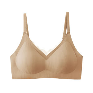 (SG InStock) Ma Ric Ric Wave Neck Semi-Fixed Pad Wireless Latex Bra (Wireless. Seamless. lingerie) - TSB29