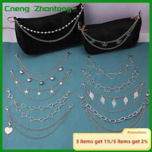 Cneng Multi-layer Metal Chain strap DIY Personality Butterfly Heart Star Pendant Shoulder Bag Chain Straps