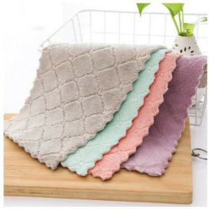 Kain Lap Dapur Meja Piring Anti Minyak Microfiber Kitchen Towel Cleaning Cloth