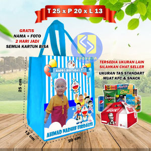 (80 PCS KFC) TAS ULTAH FREE DESAIN TAS ULANG TAHUN SIZE STANDART MUAT BOX KFC GOODIE BAG CUSTOM GRATIS NAMA DAN FOTO TAS SOUVENIR ULTAH TAS ULANG TAHUN ANAK MURAH MUAT KFC MUAT SNACK UK 25x20x13 TAS KHAJATAN TAS AQIQAH TAS KHITAN TAS MENGENANG BISA COD