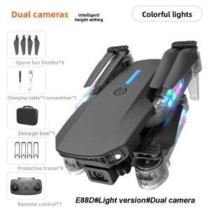 LUXEMO E88D E99D. mini Đơn/Đôi Phiên bản chiếu sáng gấp gọn giữ độ cao HD Chất lượng cao WiFi FPV góc rộng Đồ chơi quà tặng cho trẻ em và người lớn