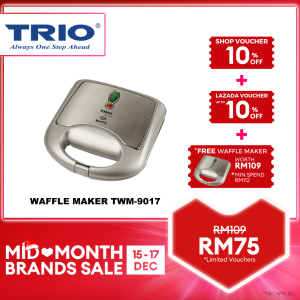 TRIO Non-Stick Coating Waffle Maker TWM-9017 with Easy Clean Design